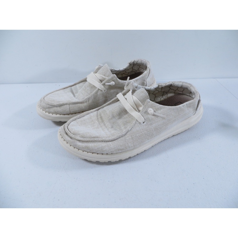 Hey Dude Wendy‎ Sparkling Gold Women's Slip On Loafer Shoes Size 8